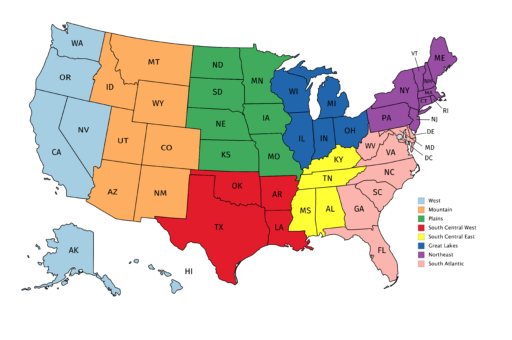 Regions Map - Will2Golf